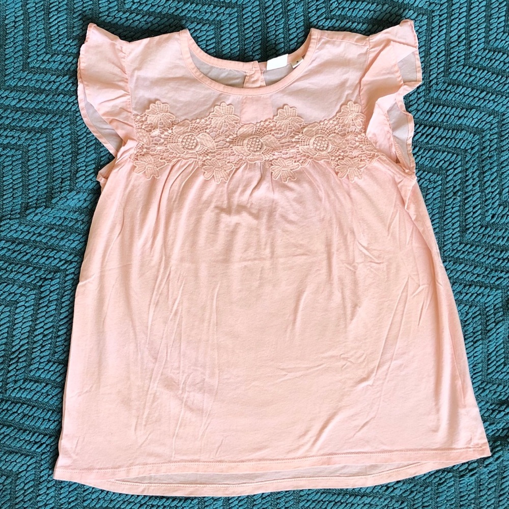 Gap Kids Girls XL Pink Flutter Top X-Large